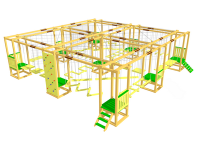 Детский веревочный парк  16 этапов